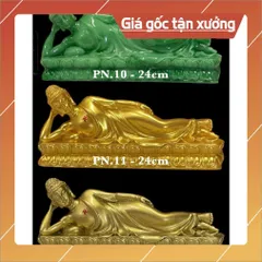 Tượng Phật Thích Ca Nhập Niết Bàn Ngang 24cm Nhựa Composite 2 MÀ 840909