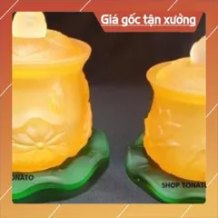 CHUNG NẮP SEN LƯU LY VÀNG CAO 8CM,10CM,11CM DƯƠNG KHOA SHOP 840951
