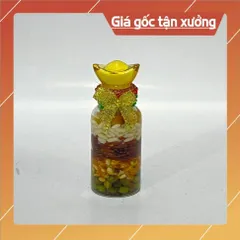 Chai Ngũ Cốc Phong Thuỷ Thu Tài Hút Lộc Chiêu Phương có Kích Thước Nhí , Chai Tháp ( Kèm Thỏi Vàng) HOẢ TỐC 840950