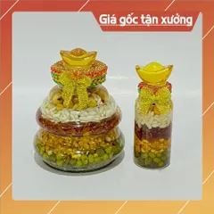 Chai Ngũ Cốc Phong Thuỷ Thu Tài Hút Lộc Chiêu Phương có Kích Thước Nhí , Chai Tháp ( Kèm Thỏi Vàng) HOẢ TỐC 840950