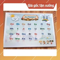 Combo 3 Bảng KHỔ A3 30CM X 40CM Học Tiếng Anh: Số, Chữ Cái, Phiên Âm IPA – A4 Ép Plastic, Màu Sắc Sinh Động