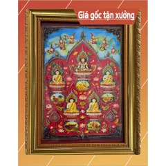 Khung Tranh 5 Ông Phật Xiêm mẫu xưa cổ+ khung 840974