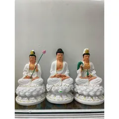 Bộ Tây Phương Tam Thánh, Tam Thế Phật, A Di Đà, Quan Âm, Đại Thế Chí chất liệu poly cao 30cm COMPOSITE 840979