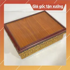 Đôn Gỗ Hình Chữ Nhật Có Hoa Văn Màu Vàng Nổi Nhiều CÓ HOẢ TỐC 840994