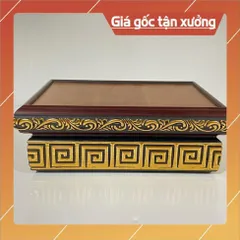 Đôn Gỗ Hình Chữ Nhật Có Hoa Văn Màu Vàng Nổi Nhiều CÓ HOẢ TỐC 840994