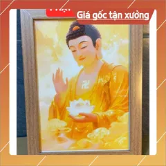 Khung Tranh PHẬT A DI ĐÀ  size 25cm x  35cm (TẶNG KINH MIỄN PHÍ) 841006