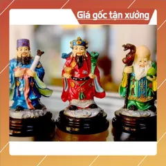 Bộ tượng Tam Đa-Ba ông Phúc Lộc Thọ có đế cao 9cm