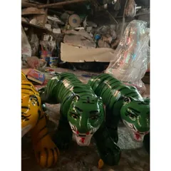 Tôn tượng Cọp thờ bằng đất nung dài 30cm cao 15cm 5 màu 841089