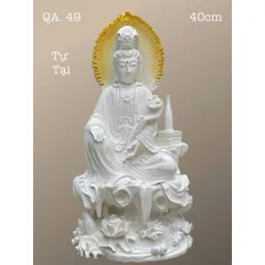TÔN TƯỢNG QUAN ÂM TỰ TẠI CAO 40CM NGỒI THUYỀN QUÁ ĐẸP, 4 MÀU KHÁCH CHỌN