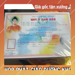100  tờ chứng điệp Quy y tam Bảo, Phó chúc vãng sinh Tây Phương tịnh độ 1 tờ a4 bìa cứng 841146