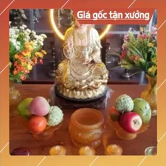 Bình Hoa Thờ Cúng Lưu Ly Vàng - 3 cỡ, hàng cao cấp cực đẹp 841154