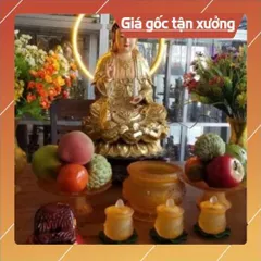 Bình Hoa Thờ Cúng Lưu Ly Vàng - 3 cỡ, hàng cao cấp cực đẹp 841154