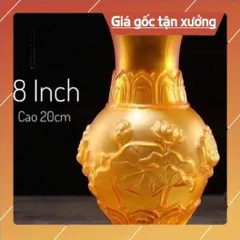 Bình Hoa Thờ Cúng Lưu Ly Vàng - 3 cỡ, hàng cao cấp cực đẹp 841154
