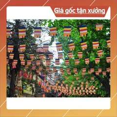 Cờ Phật Giáo Dây 50 Lá Nhiều Kích Cỡ.