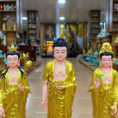 Tượng Tây Phương Tam Thánh Đứng 70cm Nhựa Composite