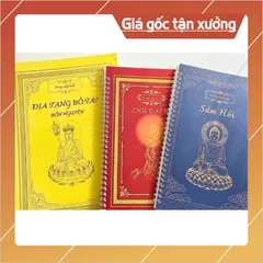 Combo 3 Sổ Chép Kinh In Mờ - Kinh Địa Tạng, Chú Đại Bi, Sám Hối..