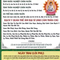 TO007 tờ Chú Đại Bi- Bạch Y Thần Chú 2 mặt ép plastic cực đẹp  2 SIZE A4 VÀ A3 ÉP PLASTICS