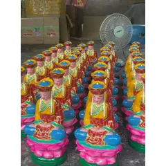 Tôn tượng địa tạng bồ tát ngồi 30cm đất nung vẻ màu 841325