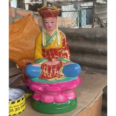 Tôn tượng địa tạng bồ tát ngồi 30cm đất nung vẻ màu 841325