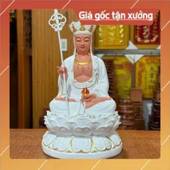 Tôn Tượng Địa Tạng Vương Bồ Tát Ngồi 30cm Nhựa Composite CÓ HOẢ TỐC 841330