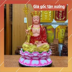 Tôn Tượng Địa Tạng Vương Bồ Tát Ngồi 30cm Nhựa Composite CÓ HOẢ TỐC 841330