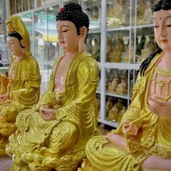 Tây Phương Tam Thánh Ngồi 50cm Vàng Vẽ  COMPOSITE 841411