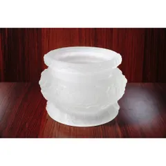Bát nhang lư hương lưu ly trắng mờ sen nở hàng VIP - Nhiều cỡ 841421
