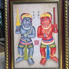 Tranh thờ ÔNG ĐEN - ÔNG ĐỎ ( có khung ) KT 19*25cm, 28*38cm, 38*48cm  CÓ HOẢ TỐC 841429