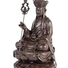 Tôn Tượng Địa Tạng Vương Bồ Tát cao 17 cm màu nâu đất tặng vòng tay 841448