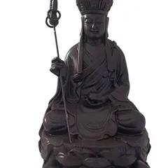 Tôn Tượng Địa Tạng Vương Bồ Tát cao 17 cm màu nâu đất tặng vòng tay 841448