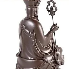 Tôn Tượng Địa Tạng Vương Bồ Tát cao 17 cm màu nâu đất tặng vòng tay 841448