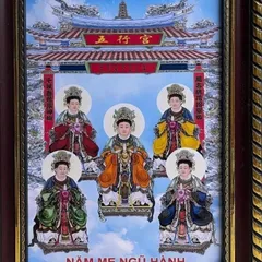 Tranh NĂM MẸ NGŨ HÀNH - kèm khung, đủ kích thước  CÓ HOẢ TỐC 841450