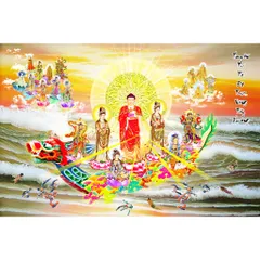 TRANH BÁT NHÃ -  PHẬT THUYỀN BÁT NHÃ IN TRÊN GIẤY CỨNG RẤT ĐẸP - CÓ THỂ MUA KHUNG VỀ GẮN 841621