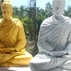 TƯỢNG BỔN SƯ NIKAYA NGỒI THIỀN CAO 12CM  - TƯỢNG PHẬT THÍCH CA NGỒI 12CM TRẮNG VÀ VÀNG 841611