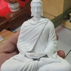TƯỢNG BỔN SƯ NIKAYA NGỒI THIỀN CAO 12CM  - TƯỢNG PHẬT THÍCH CA NGỒI 12CM TRẮNG VÀ VÀNG 841611