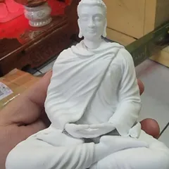 TƯỢNG BỔN SƯ NIKAYA NGỒI THIỀN CAO 12CM  - TƯỢNG PHẬT THÍCH CA NGỒI 12CM TRẮNG VÀ VÀNG 841611