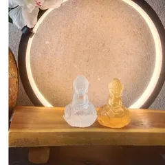 Tượng Phật bổn sư tí hon 6cm 2 màu giả lưu ly trang trí cực đẹp 841615