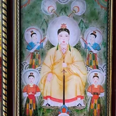 Tranh CHẦU TÁM BÁT NÀN (có khung)  CÓ HOẢ TỐC 841640