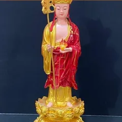TƯỢNG PHẬT_TÔN TƯỢNG ĐỊA TẠNG VƯƠNG BỒ TÁT CẦM TÍCH TRƯỢNG CAO 40CM 841646