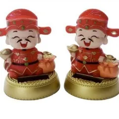 Tượng thần tài kèm túi vàng sử dụng năng lượng mặt trời cao 11cm cực đẹp 841652