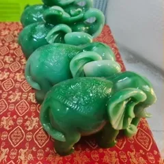 CẶP VOI PHONG THUỶ CẨM THẠCH 12cm x 15cm cực đẹp trang trí bàn làm việc, phòng khách CT46-238 841659