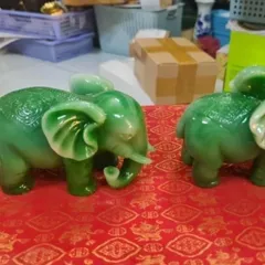 CẶP VOI PHONG THUỶ CẨM THẠCH 12cm x 15cm cực đẹp trang trí bàn làm việc, phòng khách CT46-238 841659