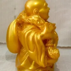 Tượng ngài Di Lặc Bồ Tát vác bao nâng thỏi vàng cao 13cm cực đẹp 841675