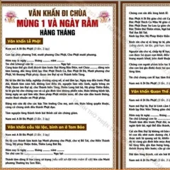 TO102 - Tờ Chú  VĂN KHẤN ĐI CHÙA Mùng 1 và Ngày Rằm hàng tháng, IN 2 MẶT ÉP PLATICS 841671