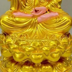 Tượng Quan Âm Màu Vàng Liễu Xanh Ngồi 30cm 841685