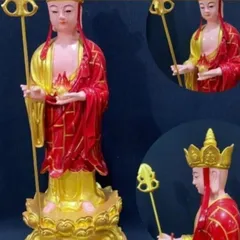 Tượng Địa Tạng Vương Bồ Tát Đứng Cao 38cm Cầm Tích Trượng Chất Liệu  Composite 841700