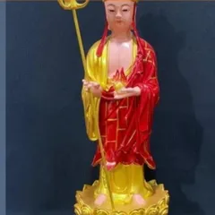 Tượng Địa Tạng Vương Bồ Tát Đứng Cao 38cm Cầm Tích Trượng Chất Liệu  Composite 841700