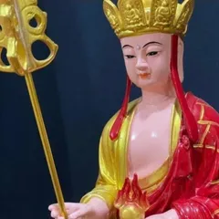 Tượng Địa Tạng Vương Bồ Tát Đứng Cao 38cm Cầm Tích Trượng Chất Liệu  Composite 841700