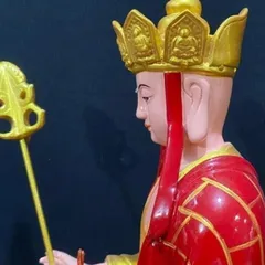 Tượng Địa Tạng Vương Bồ Tát Đứng Cao 38cm Cầm Tích Trượng Chất Liệu  Composite 841700