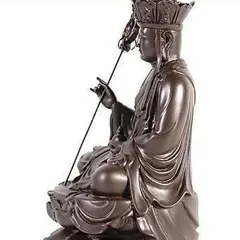Tặng vòng tay, Tôn Tượng Địa Tạng Vương Bồ Tát cao 17 cm màu nâu đất 841725